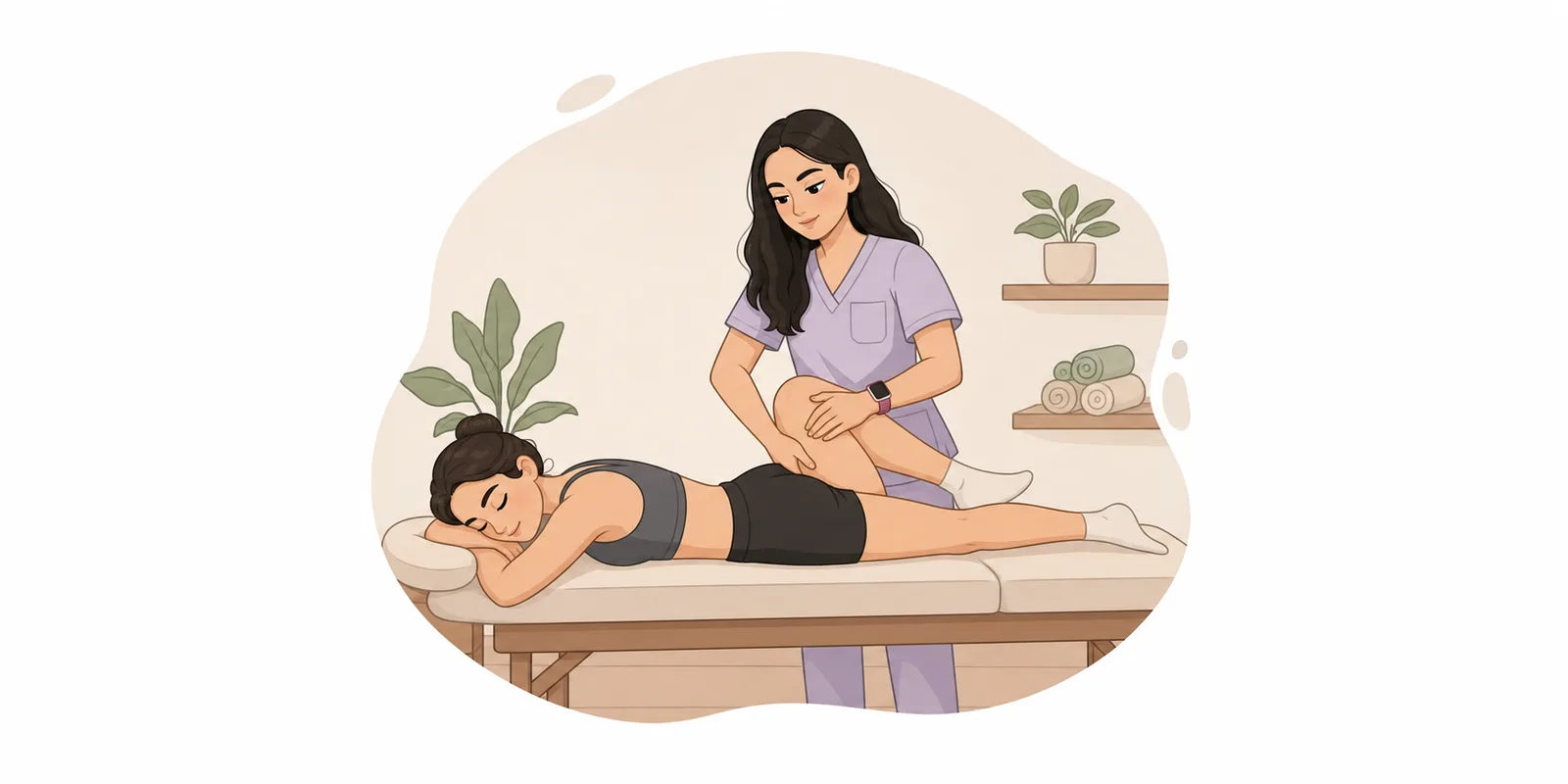 DOMS dopo allenamento: il massaggio può aiutare? — illustrazione a cura di Nicole Palumbi