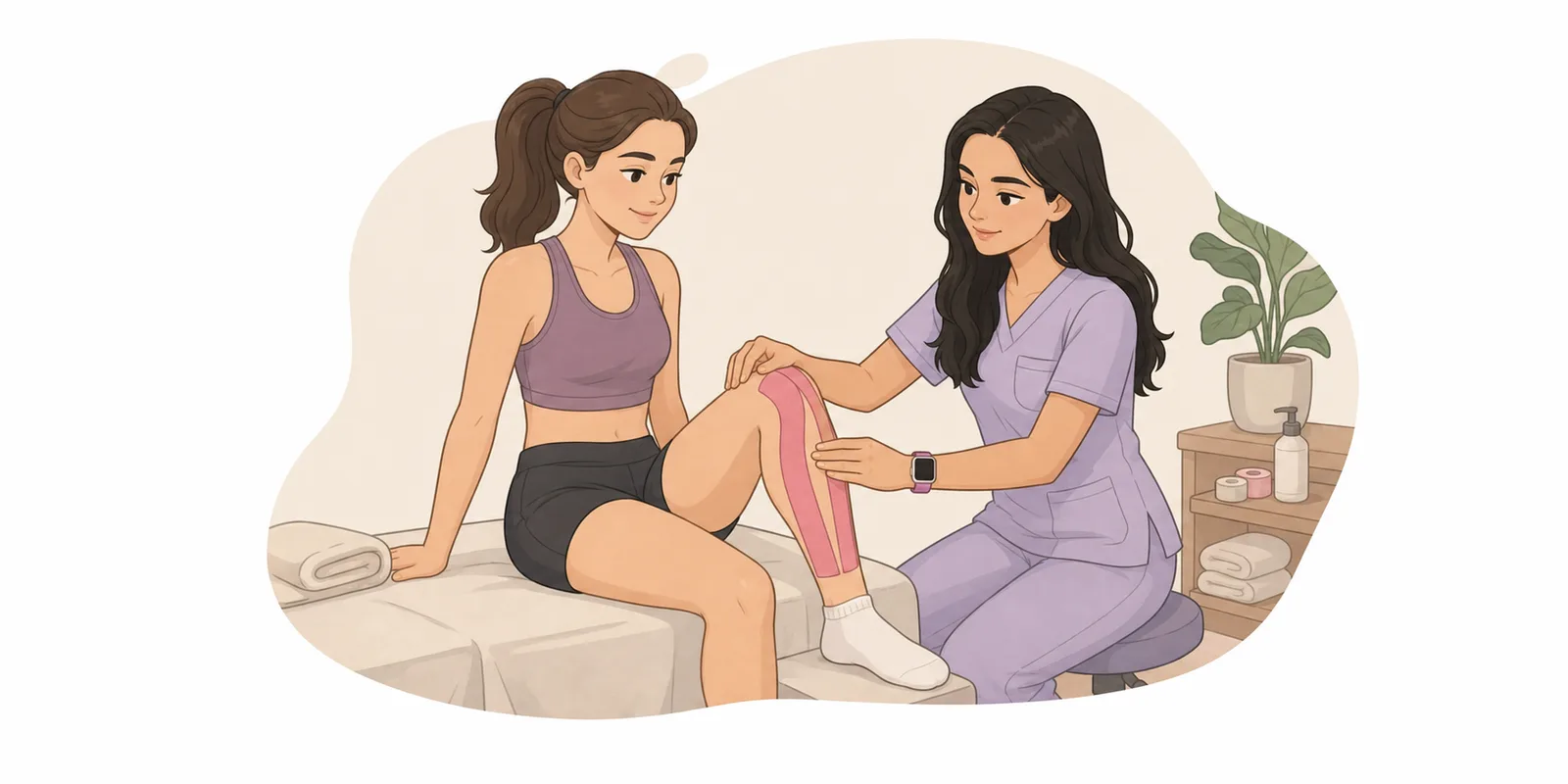 Taping kinesiologico: cosa aspettarsi davvero — illustrazione a cura di Nicole Palumbi